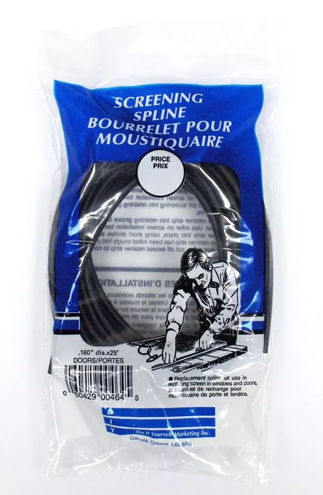 0.175 In. X 25 Ft. Black Spline For Screen Repair