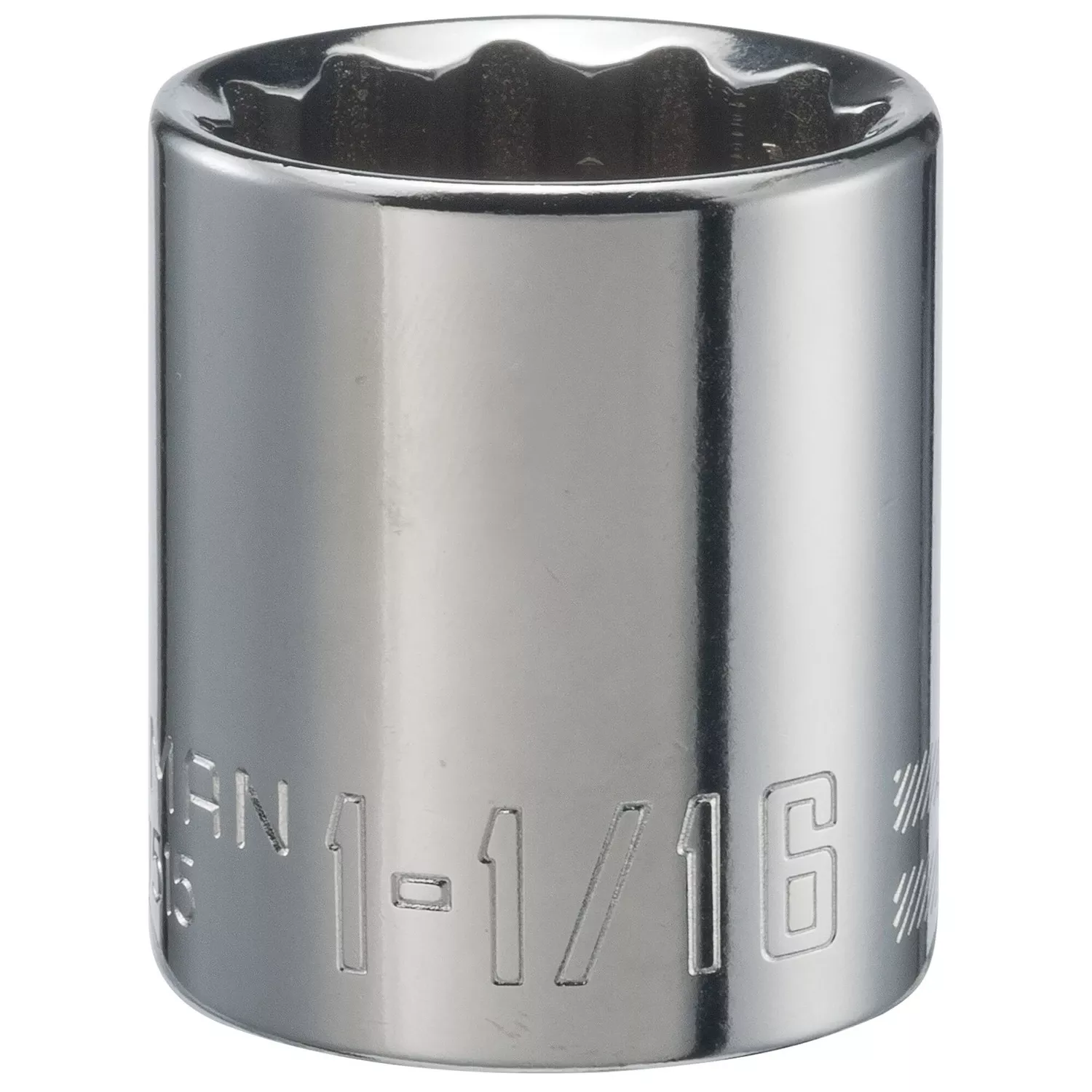 1-1/16 In. X 1/2 In. Drive 12 Point Socket - Single Piece