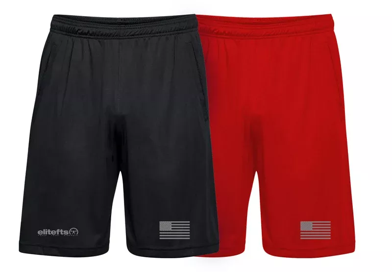 elitefts Grey Tagline and Flag Shorts
