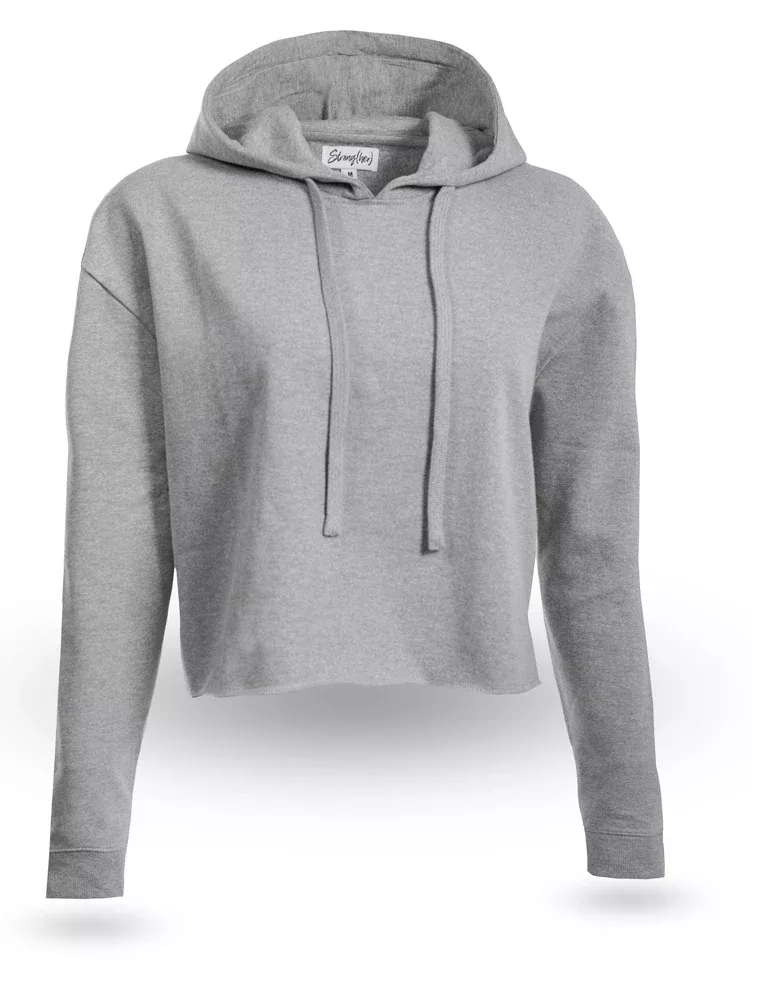 (HER) Crop Top Hoodie STEEL