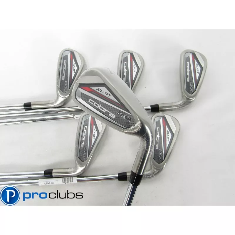 NEW COBRA DS ADAPT MAX IRONS 5-PW STEEL KBS TOUR LITE REGULAR FLEX #457623