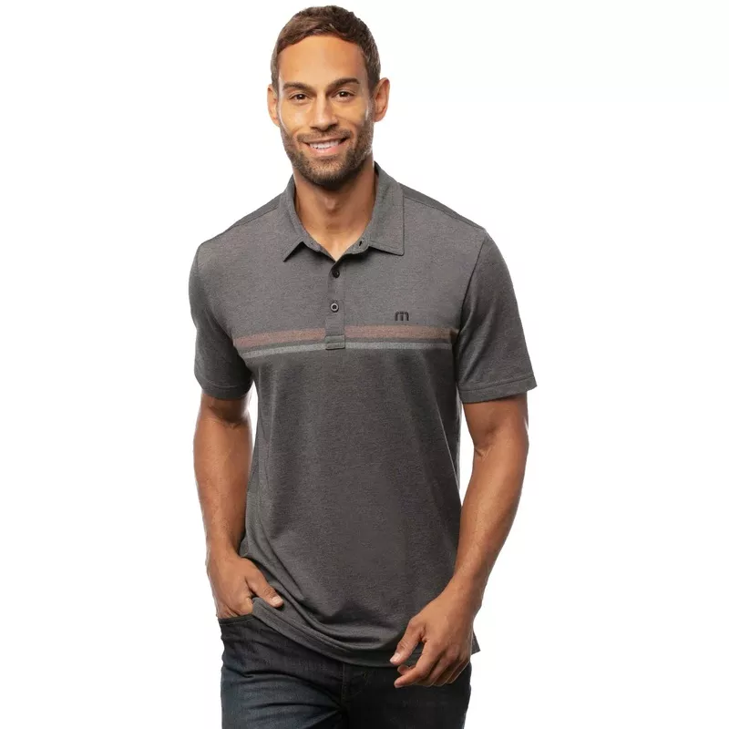TravisMathew Beach Buzz Heather Black Mens Golf Polo Hthr Black 0hbl