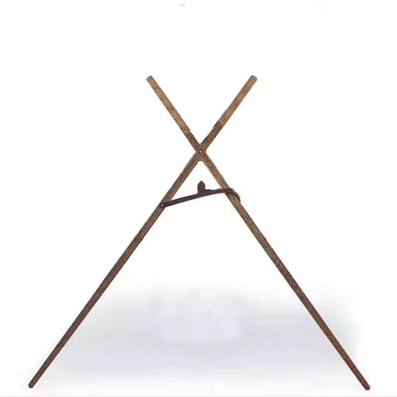 Wooden Golf bag stand with leather and brass