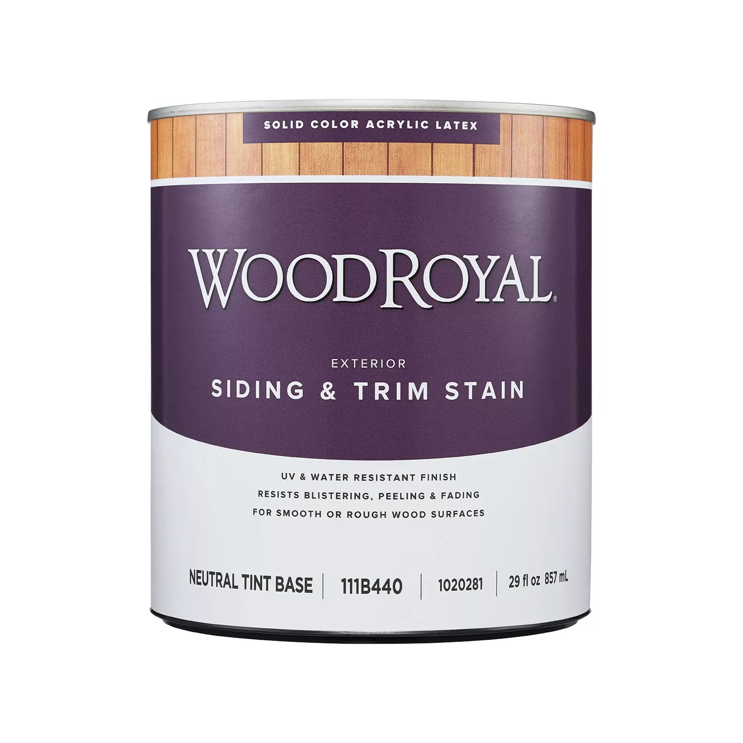 Woodroyal Solid Tintable Flat Neutral Base Acrylic Latex Siding And Trim Stain 1 Quart