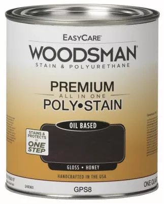 Woodsman Stain & Polyurethane, Oil-base Glosshoney, Qt.