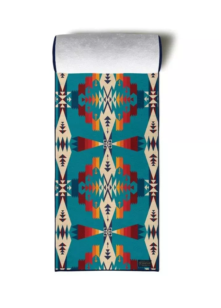 Yune Yoga - Yoga Towel | Lightweight | Turquoise | Silicon Non Slip Nubs | Microfiber | Tucson Turquoise