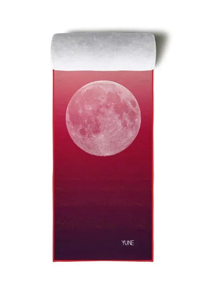 Yune Yoga - Yoga Towel | Non Slip Silicon Nubs | Absorbent Microfiber | Red | The Caliban
