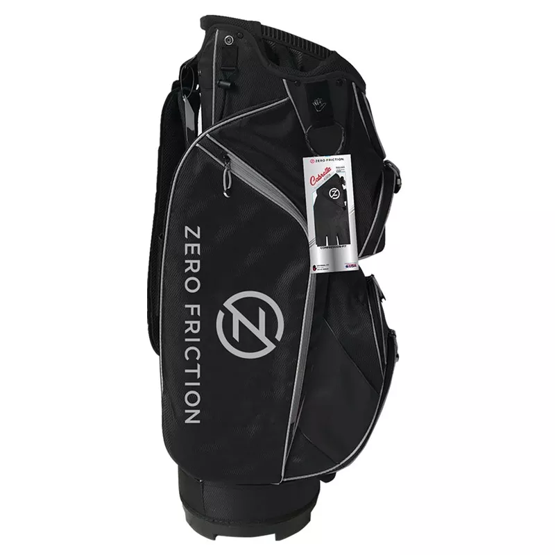 Zero Friction Golf Cart Bag with Glove and Towel Black
