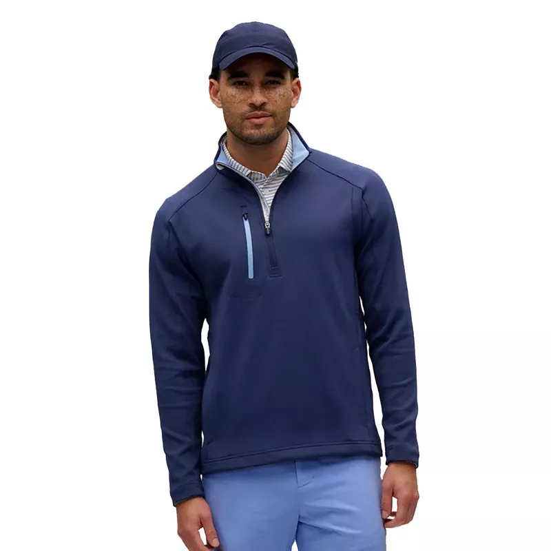 Zero Restrictions Z500 Mens Quarter-Zip Golf Pullover Blu Indgo/Skywy