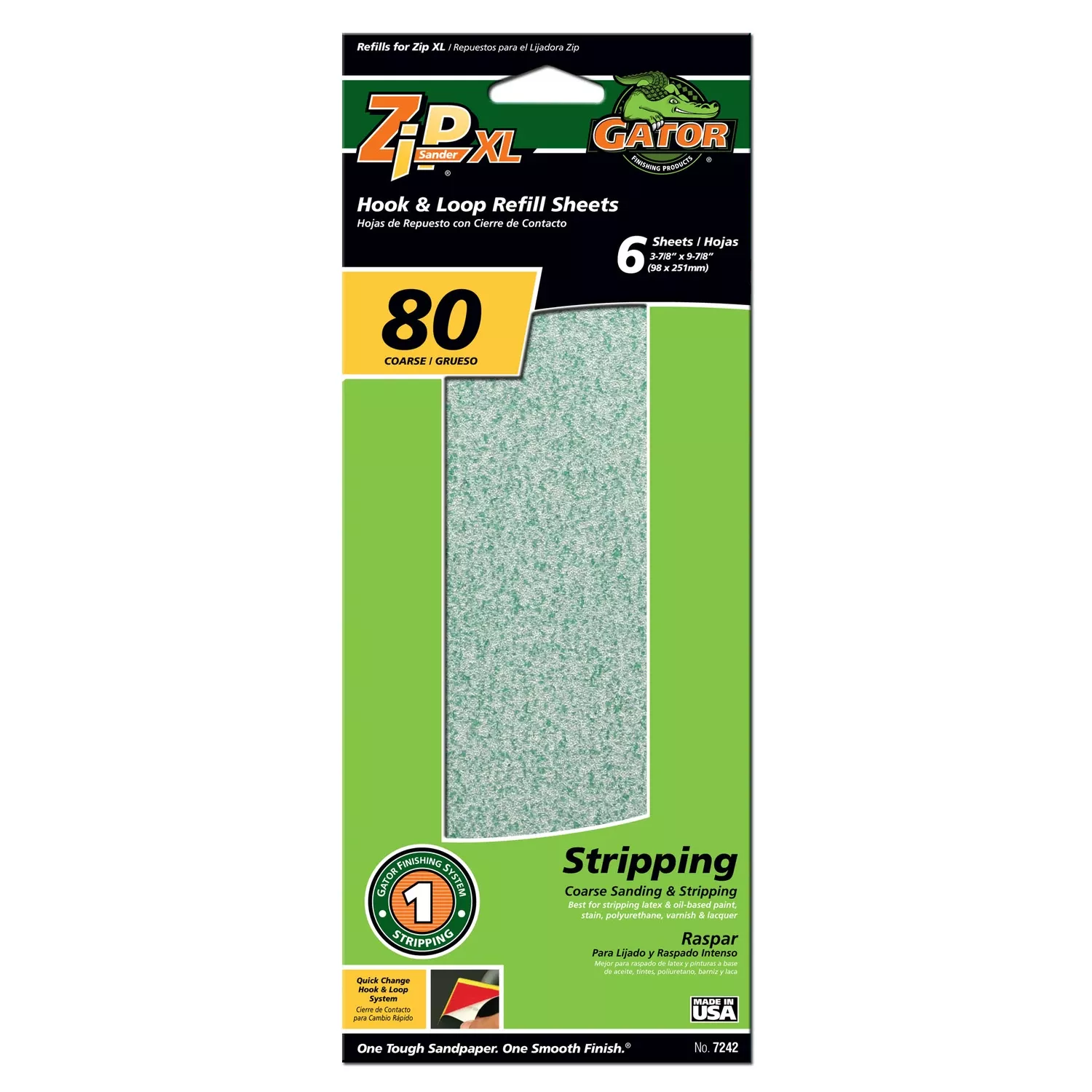 Zip Xl 9-1/2 In. L X 3-1/2 In. W 80 Grit Aluminum Oxide Sanding Sheet 6 Pk
